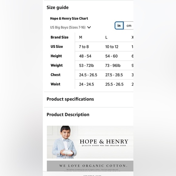 Hope & Henry Gray Kids Polo Shirt Organic 100% Cotton - Picture 5 of 5